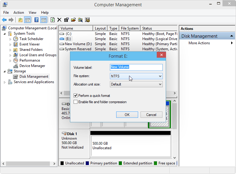 windows 10 format disk tool